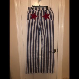 Free people Firecracker stripe flare jeans